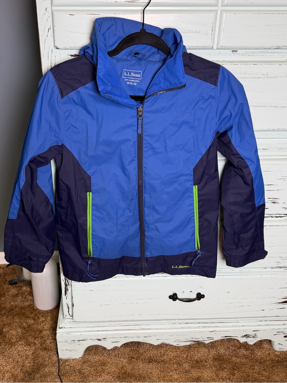 L.L. Bean Boys' Blue Winter Jacket with Contrast Trim. Size 10-12.